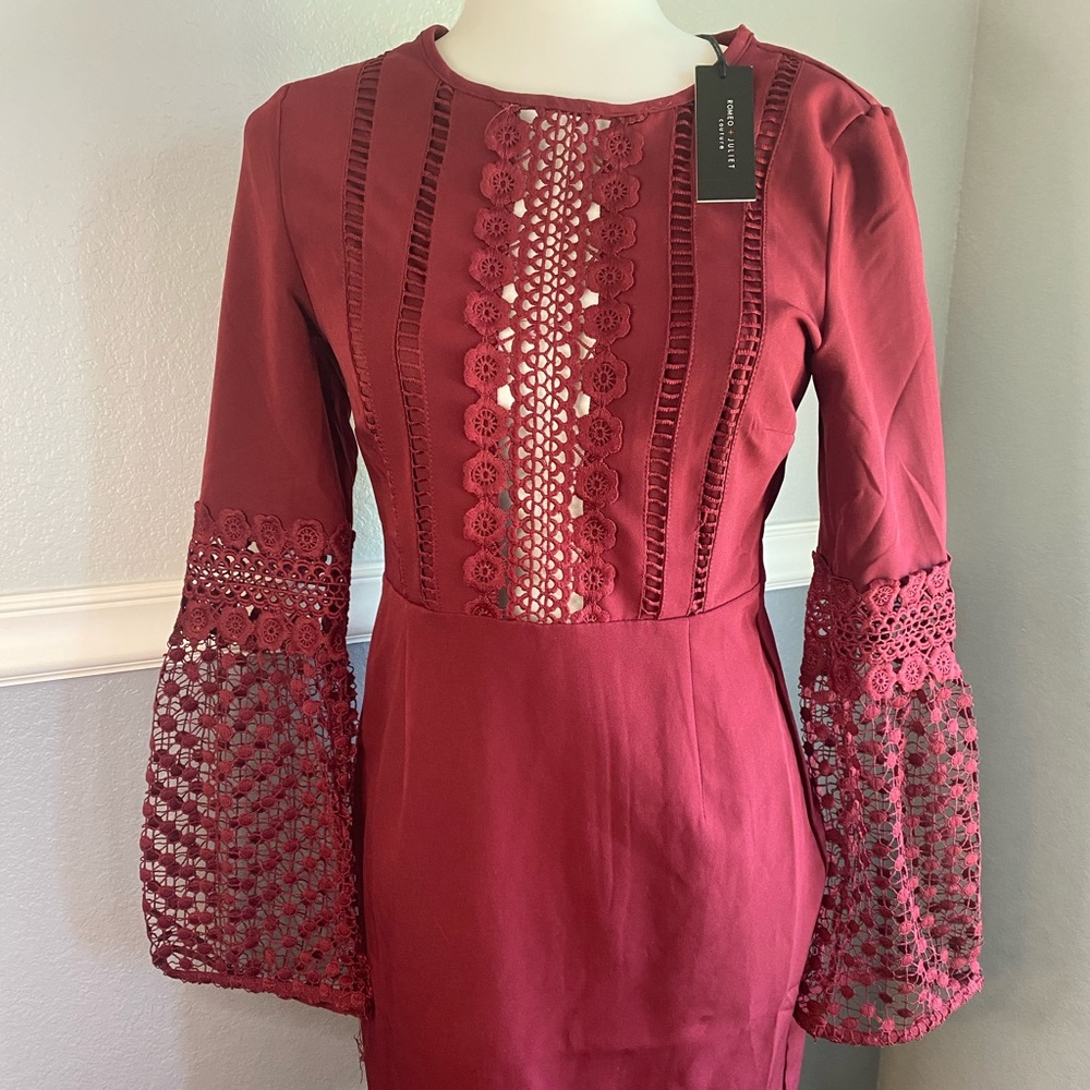 Romeo + Juliet Couture Dress Burgundy Sz M NWT